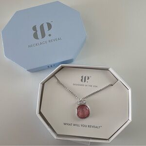 Bomb Party Shinning Unapologetically Necklace NK67481 RoseQuartz Rhodium Plating